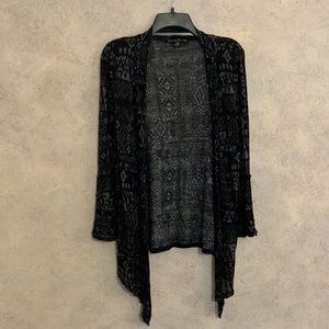 Lightweight cardigan, black & gray, size Medium, French Laundry